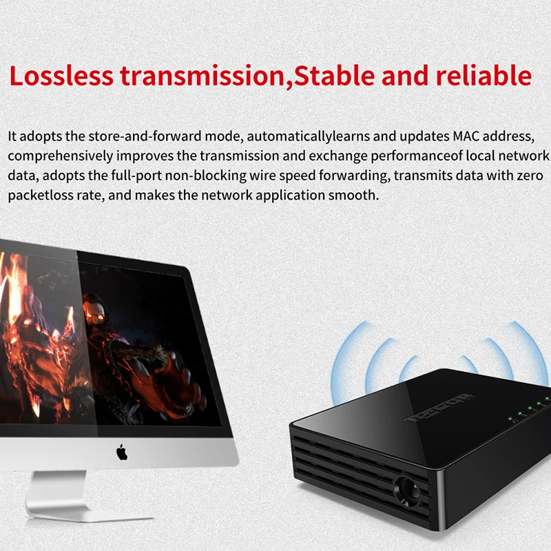 Коммутатор JSMAX JS1005-S Gigabit Ethernet порт RJ45 s 10/100/1000 Мбит/с 5-портовый гигабитный