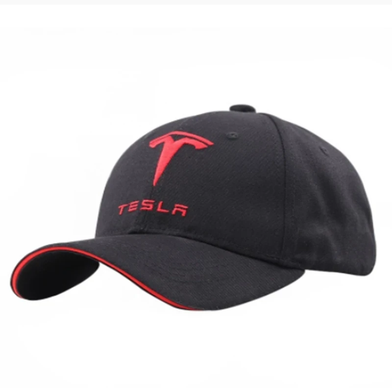 

Unisex Cotton Car logo performance Baseball Cap hat Black White for Tesla Trucker Cap Snapback Baseball Hat Black White
