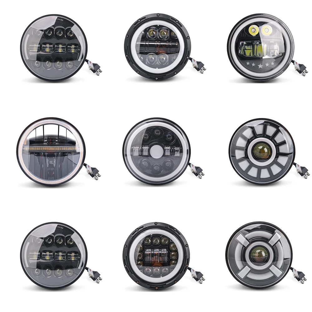 7-дюймовые светодиодный ные фары для мотоцикла/автомобиля с DRL указатели поворота