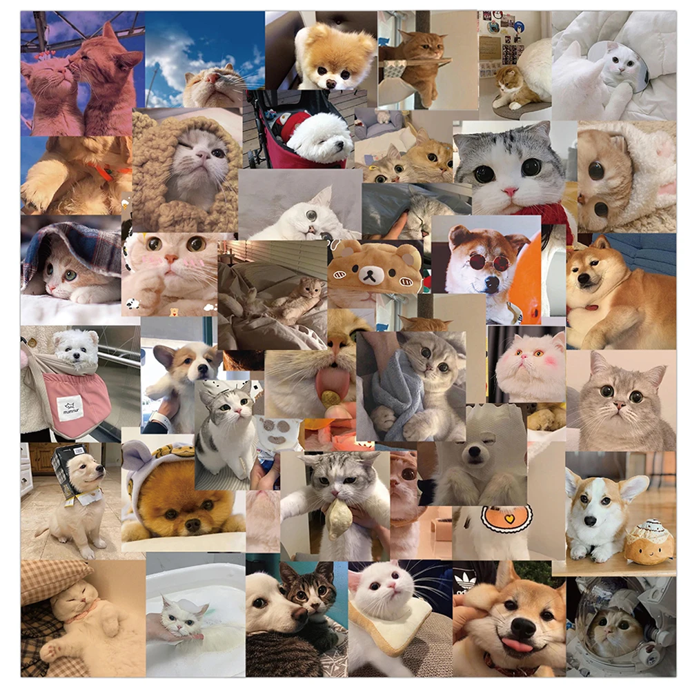 103048pcs cute animal emoticons cat dog stickers laptop guitar luggage phone office waterproof graffiti sticker decal kid toy free global shipping