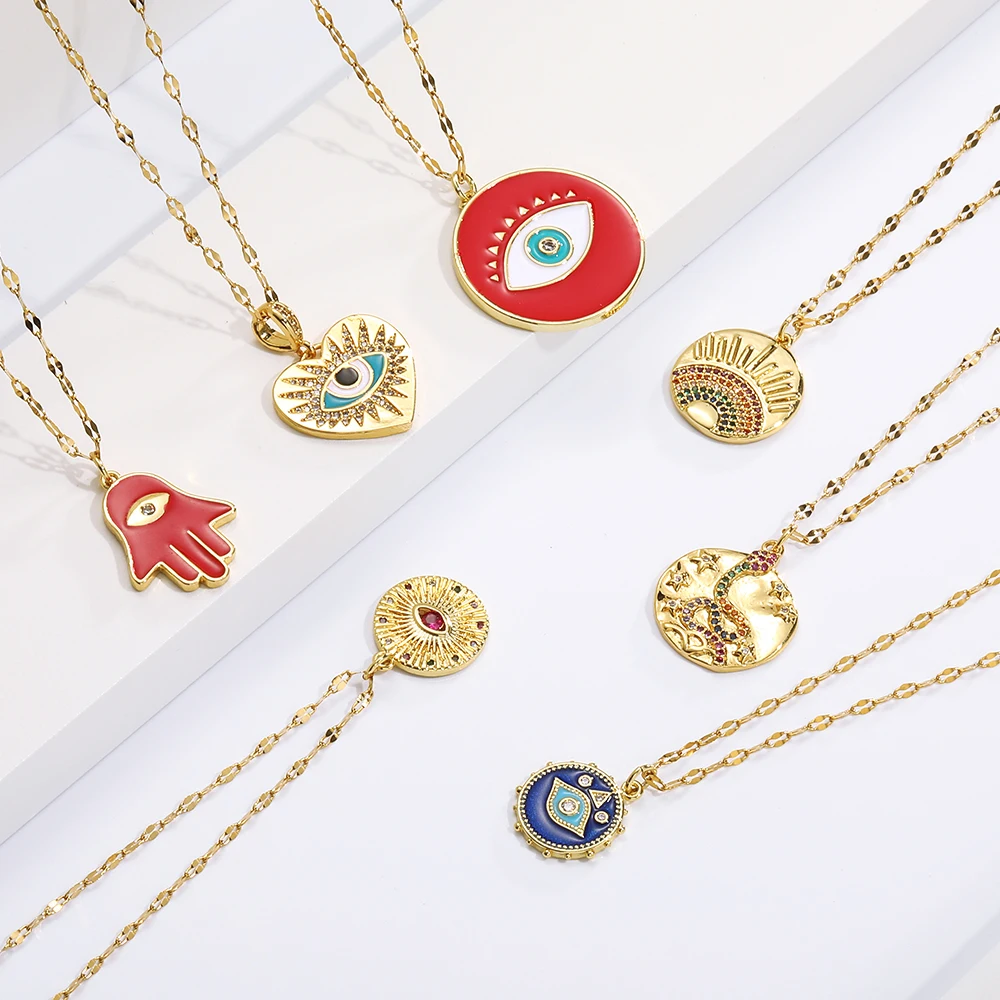 Boho Evil Bllue Eye Necklace for Women Men Snake All-seeing Collar Gold Pendant Long Chains Couple Punk | Украшения и аксессуары