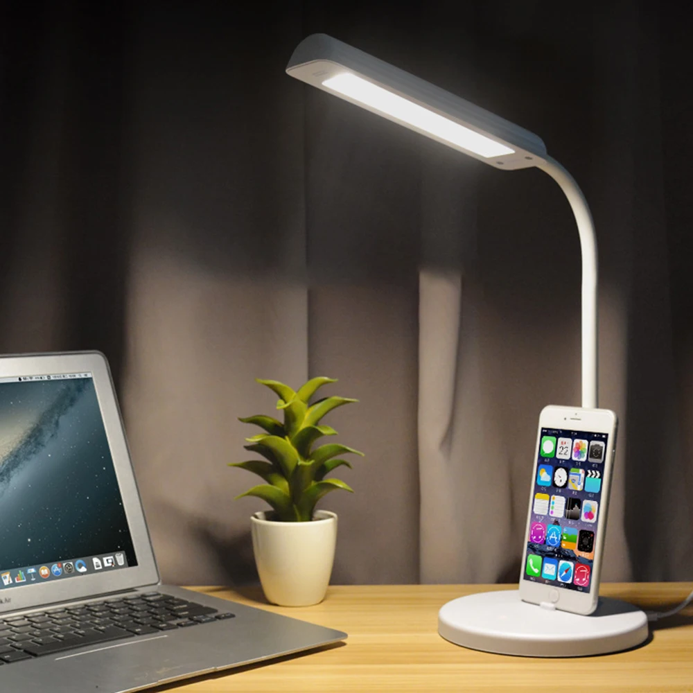 Настольная светодиодная подставка с разъемом для телефона iPad 2500 мАч 18650