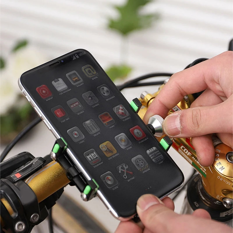 

Bike Phone Holder Aluminium Alloy Bicycle Cell Phone Mount for Motorcycle Mountain Bike Road Bicycle