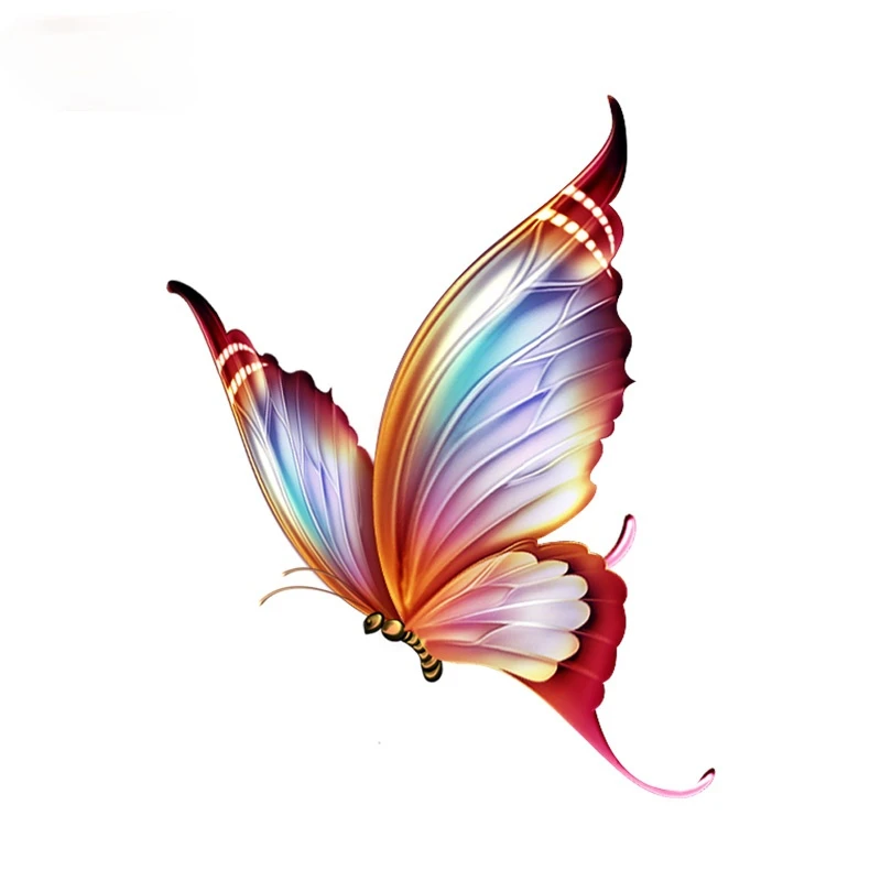 

Cartoon Animals Decal Fashion Colorful and Beautiful Butterflies PVC Motorcycle Car Sticker 11.8CM*15.1CM