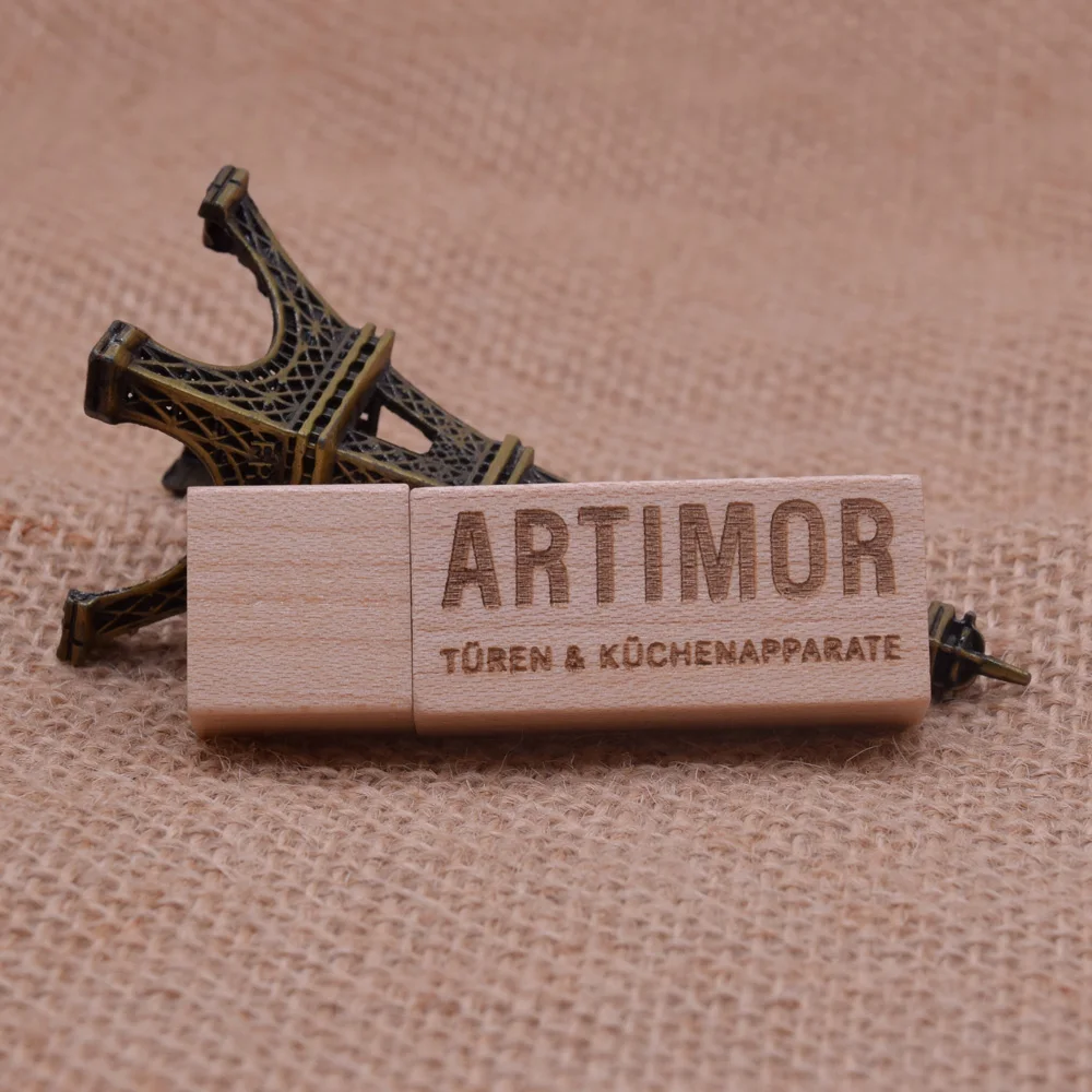 (10 шт. Бесплатный Пользовательский логотип) USB флэш накопитель 128 МБ кленовый