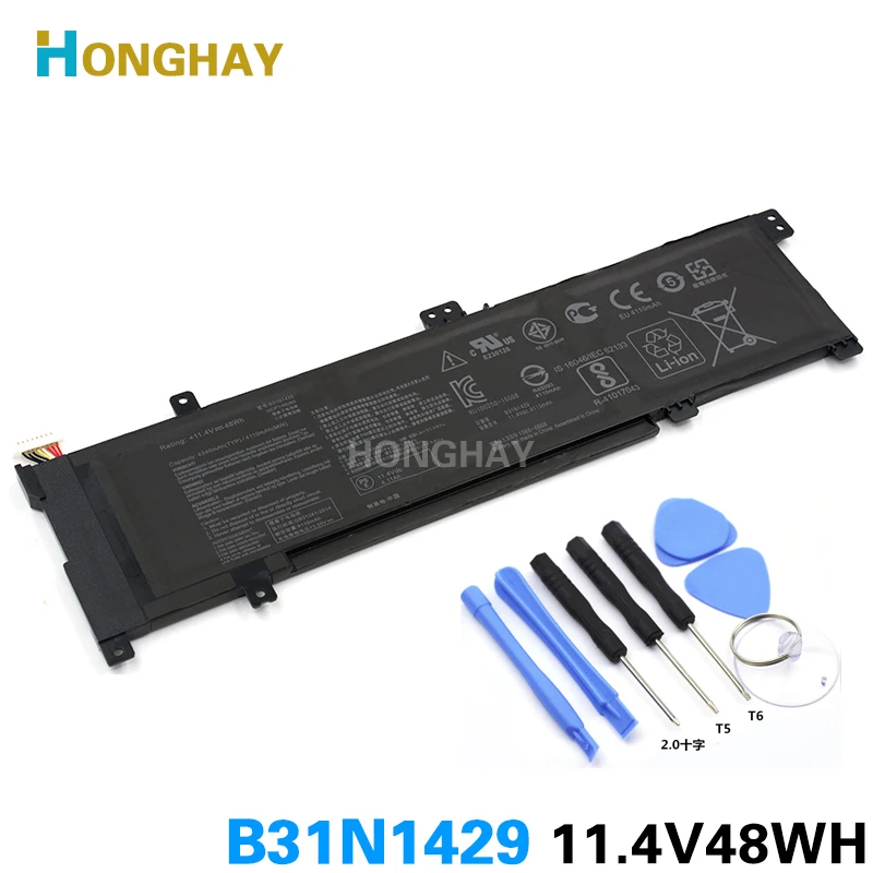 HONGHAY B31N1429 Аккумулятор для ноутбука ASUS A501L A501LX A501LB5200 K501U K501UX K501UB K501LB K501LX 11 4 в 48 Вт/ч