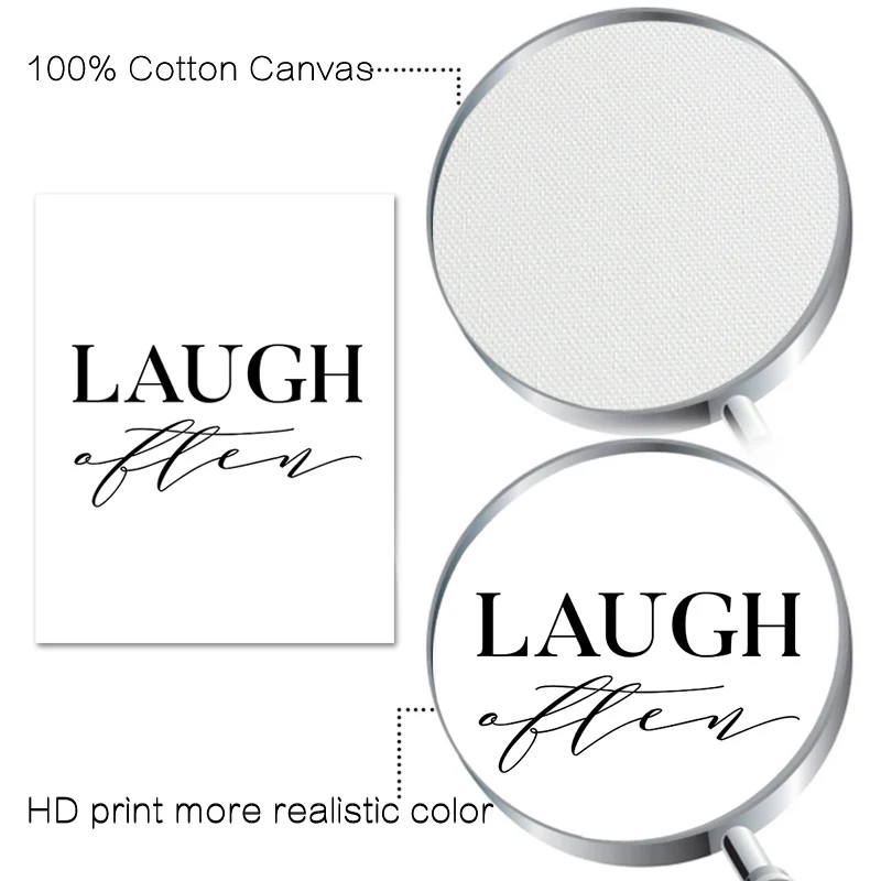 Живое смех любовь цитата Картина на холсте простой принт минималистичный