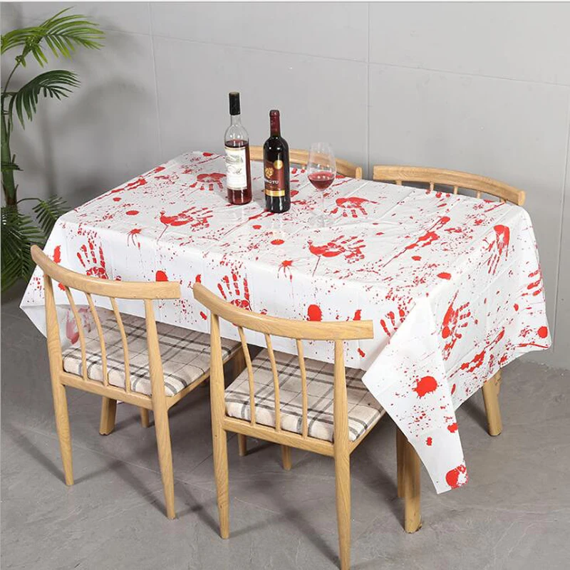 Halloween Table Cloth Blood Venue Decoration Supplies Rectangle Dining Funny For | Дом и сад
