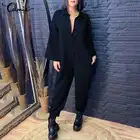 Женский комбинезон с длинным рукавом Celmia, осень 2021, повседневный свободный однотонный модный брючный костюм-шаровары, уличная одежда