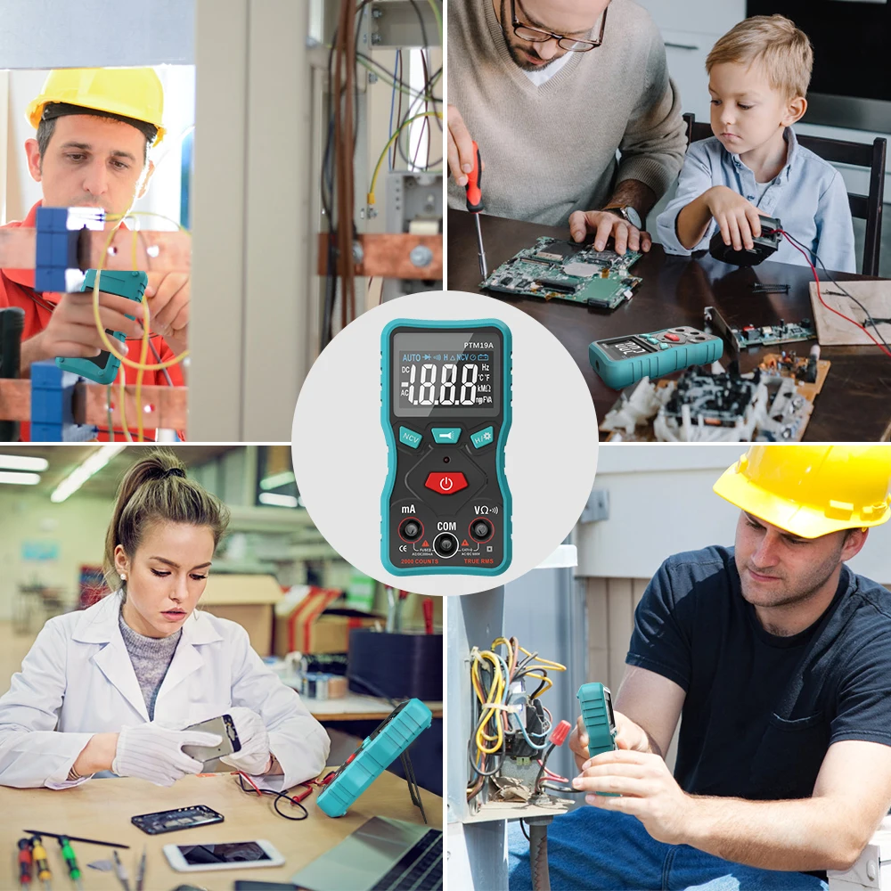 Цифровой умный мультиметр PTM19A тестер с ЖК дисплеем True RMS AC DV|Мультиметры и