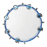 10handheld tambourine for choirs percussion ensembles w metal jingle blue
