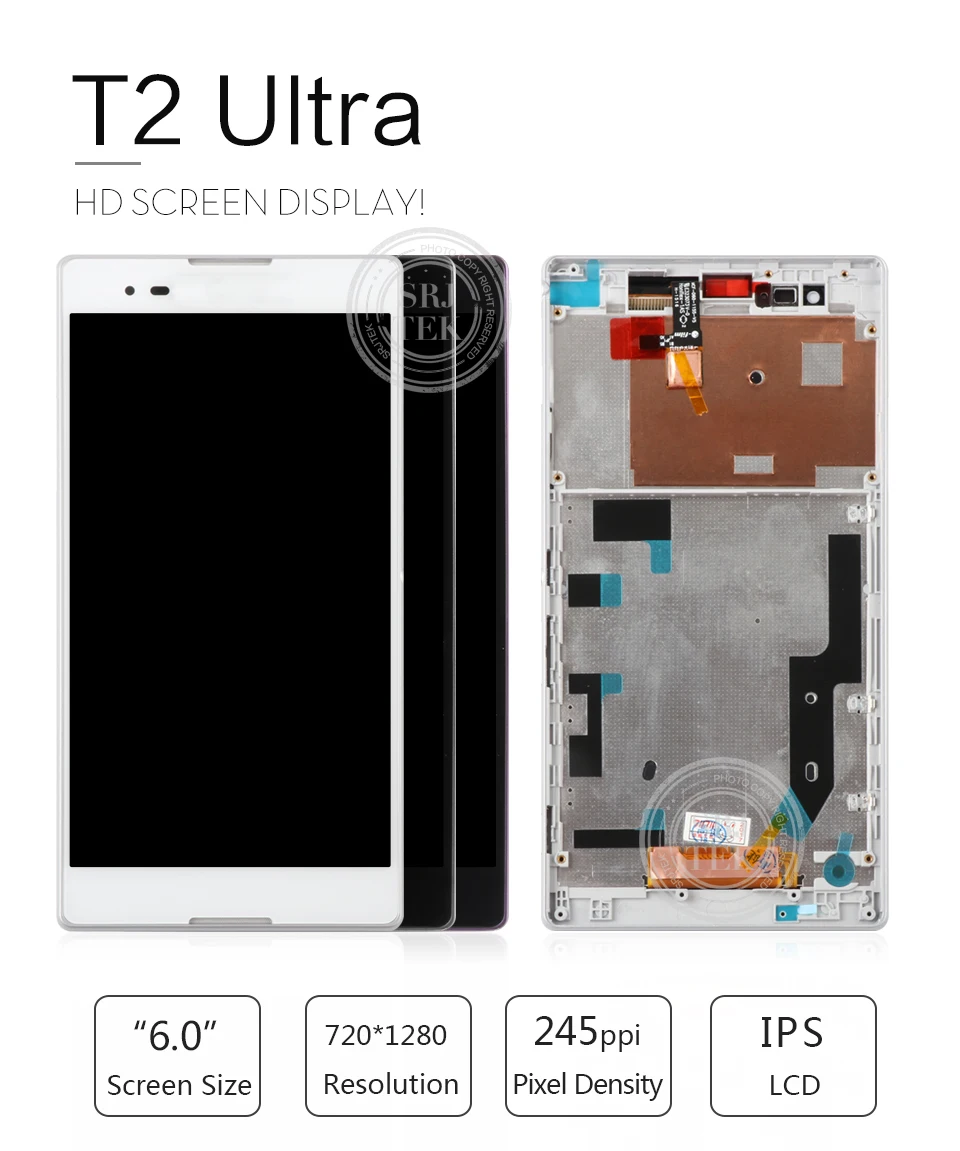 Для sony Xperia T2 Ultra D5303 D5306 ЖК-дисплей кодирующий преобразователь сенсорного экрана в сборе запасные части