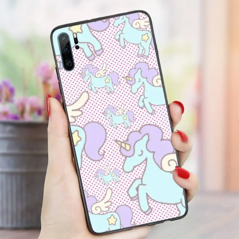 

Unicorn pink rainbow cartoon Phone Case For Huawei honor Mate P 10 20 30 40 i 9 8 pro x Lite smart 2019 nova 5t
