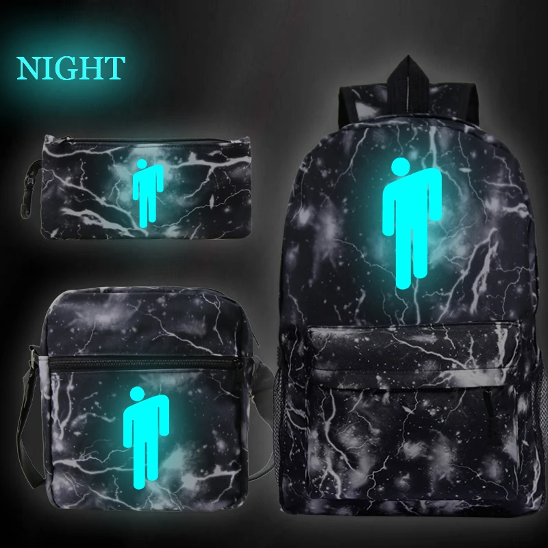 Billie Eilish bag 4 Billie Eilish школьные сумки светящиеся подростковые мальчики девочки рюкзак унисекс Billie Eilish Mochila Рюкзаки/пеналы для ручек/сумки на плечо - Цвет: Billie Eilish bag 4