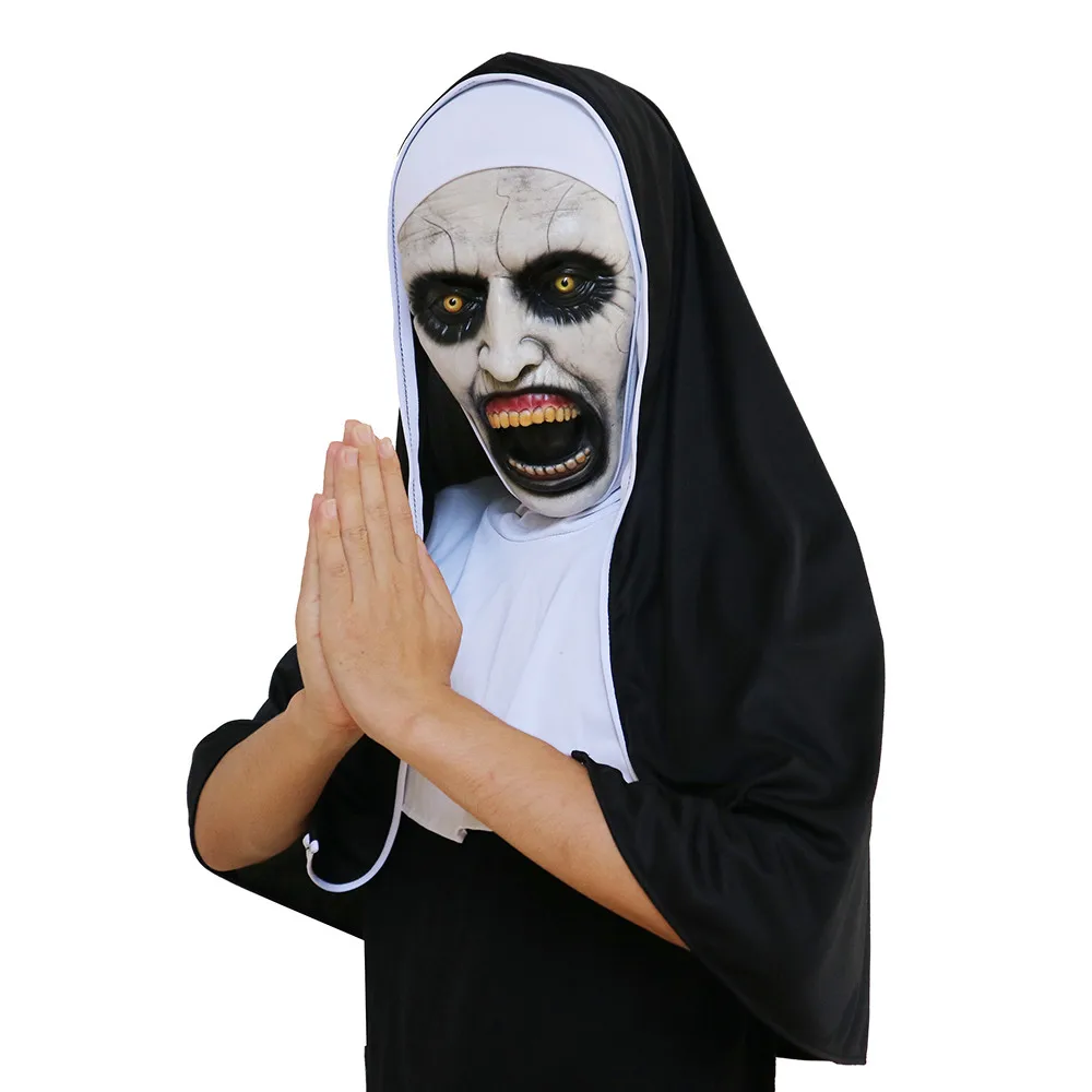 Ужасная маска монахини для косплевечерние с костюмом Valak девичьи латексные маски