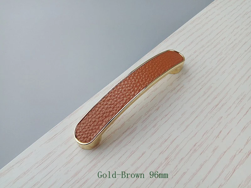 Цинковый сплав кожаные ручки Золотая мебель фурнитура кухонный ящик для шкафов