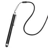 5pcs metal 9mm silicone capacitive touch screen pen stylus with anti lost lanyard for phone tablet