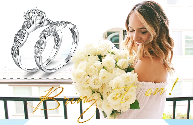 JewelryPalace Бесконечность 1.5ct имитация Юбилей Promise обручальное Обручение кольцо свадебный 925 стерлингового серебра