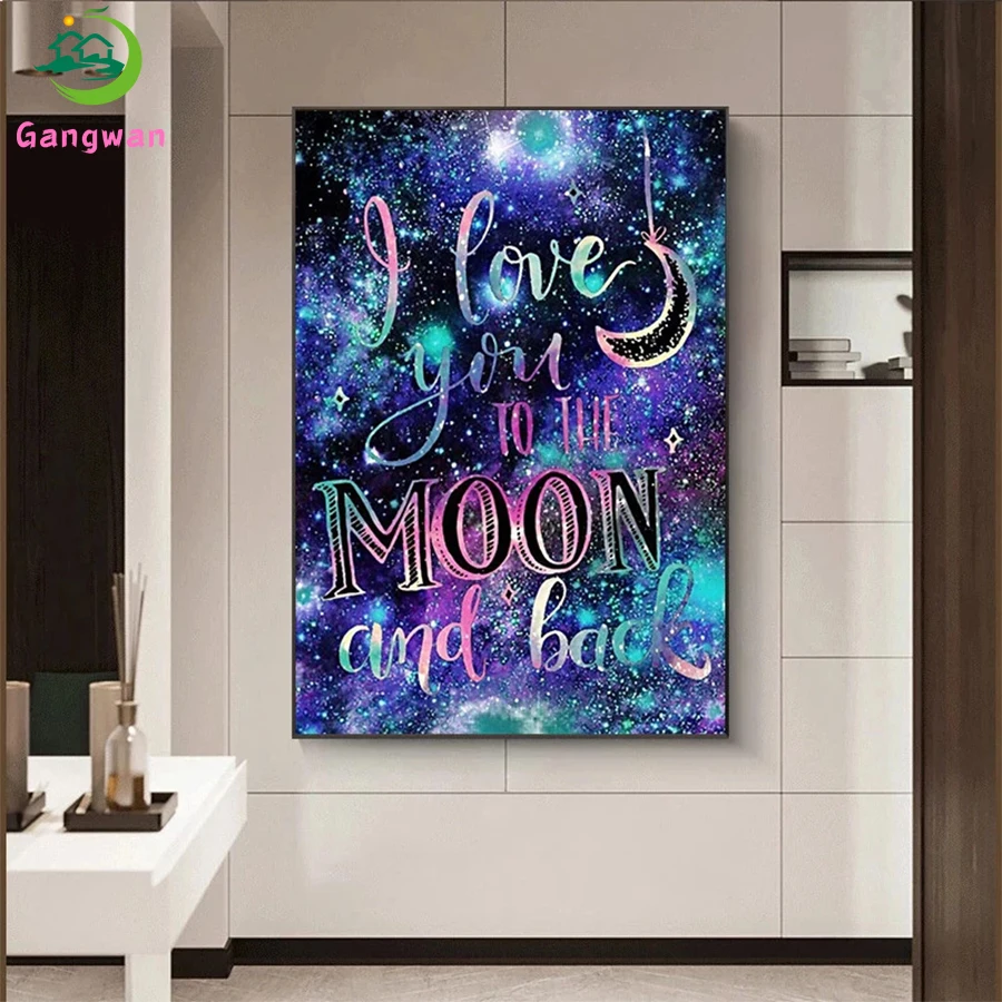 

DIY Diamond Painting Abstract art, starry sky, love text Diamond Mosaic Full Drill Square round Cross Stitch Handmade Hobby