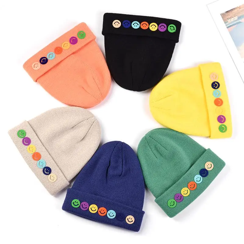 Корейская НОВАЯ шапка осень-зима модная теплая вязаная в британском стиле