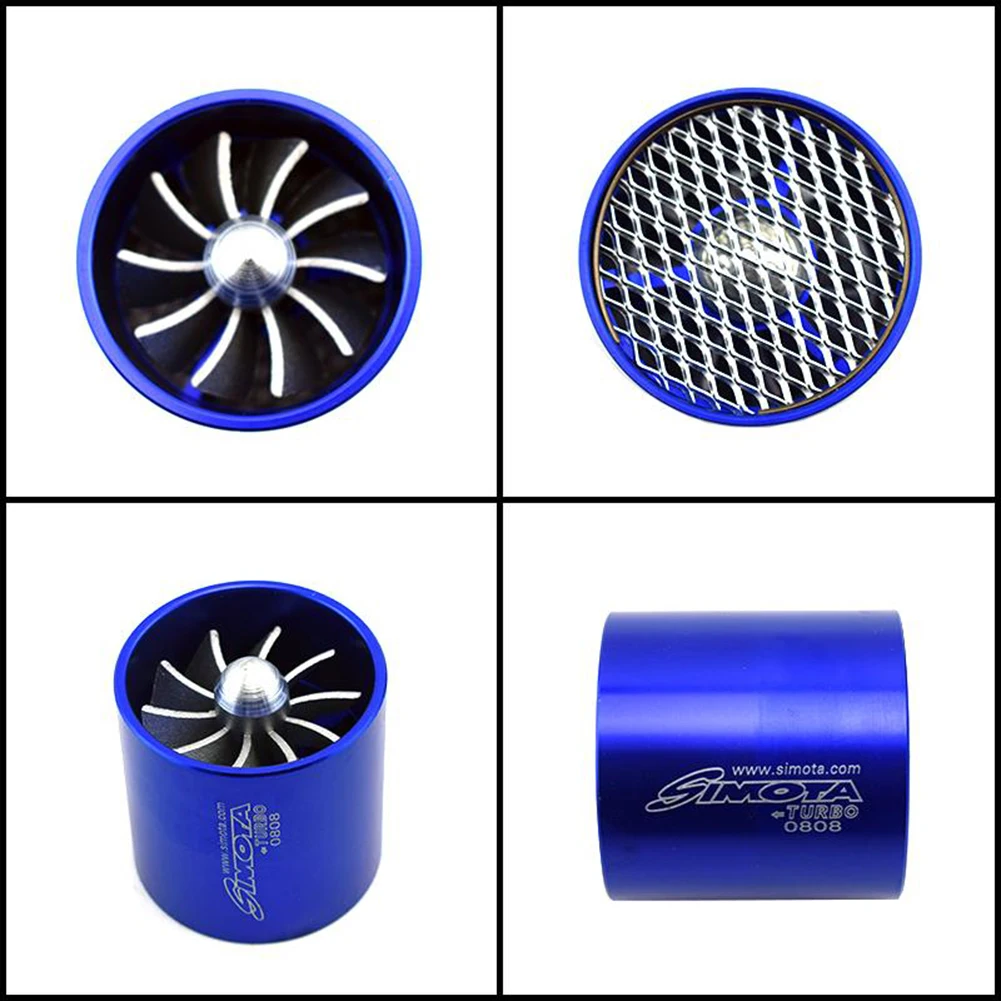 blue simota single turbine turbo charger air intake gas fuel gas saver single easy install car single fan air intake fuel free global shipping