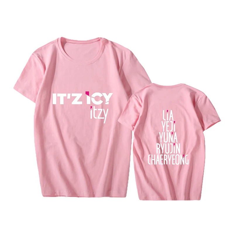 K pop ITZY альбом &ltIT'z ICY&gt поддерживающая Футболка Kpop футболка с коротким рукавом