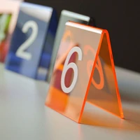 5pcs double sides colorful acrylic table numbers 1 30 signs plates restaurant cafe bar place table marker desk digit card holder