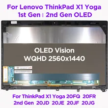 14.0 OLED LCD Touch Screen Digitizer Assembly For Lenovo ThinkPad X1 Yoga 1st Gen 2nd Gen 20FQ 20FR QHD2560x1440 01AW977 01AX899