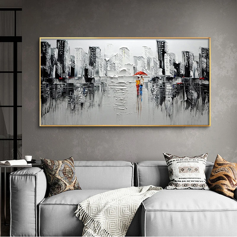 

GATYZTORY Frame Abstract Modern City DIY Painting By Numbers Acrylic Paint On Canvas Wall Art Picture For Living Room 60x120cm