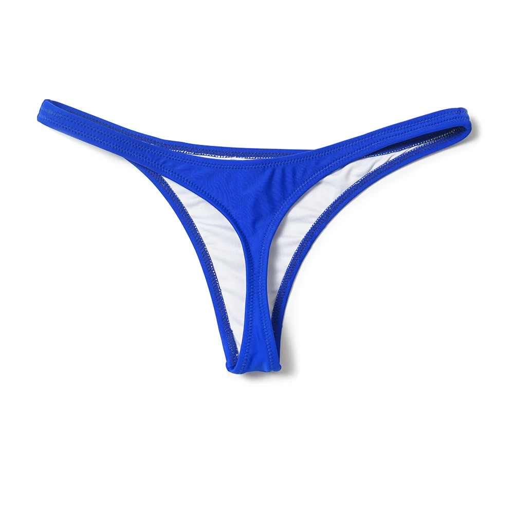 Королевский синий бикини стринги для женщин с Т-образным ремешком пляжная одежда