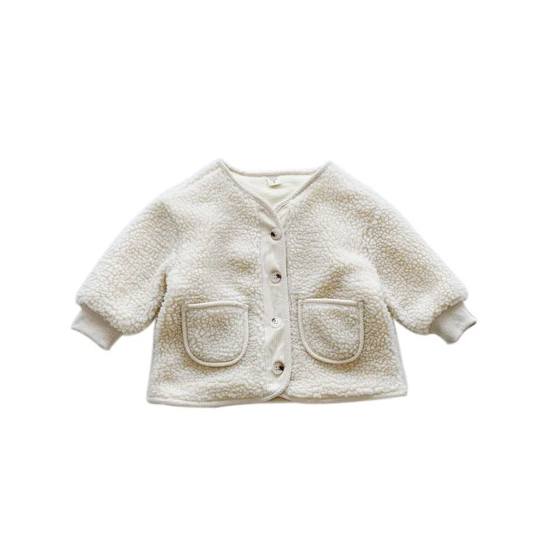 Теплые куртки для девочек Сезон осень зима Овечья шерсть Детское пальто детей