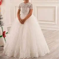 real pictures crystals tulle flower girl dresses children pageant ball gown holy communion kids wears