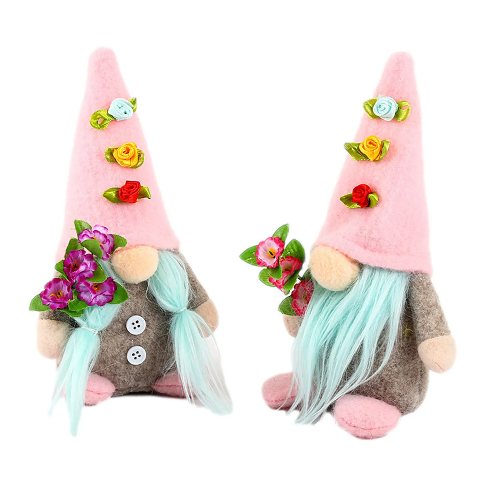 

Cute Faceless Doll Wearing High Hat Cute Gnomes Decor Gift Gnome Old Man Holding Flowers Doll Mothers Day Gifts