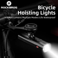 rockbros bike light hoisting headlights 4000mah multifunctional holder powerful flash light usb charing led bicycle front lamp