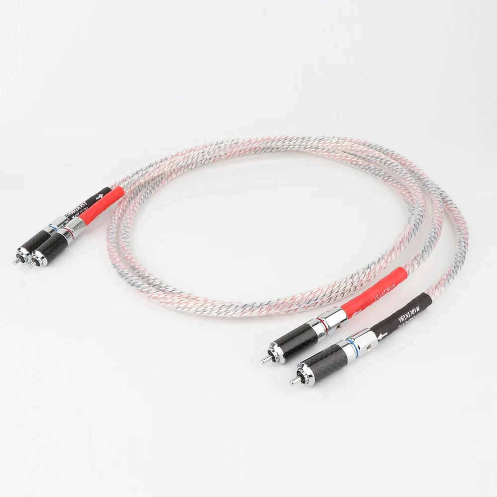 

Pair Nordost Valhalla 7N Silver Plated Audio Interconnect Cable With Carbon Fiber Rhdoium-Plated RCA Plug Connector