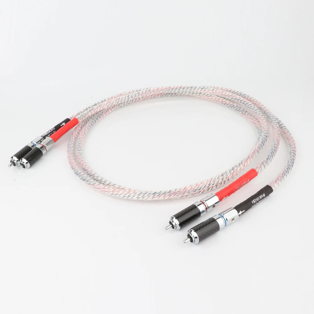 Пара посеребренных аудио соединительных кабелей Nordost Valhalla 7N с углеродным