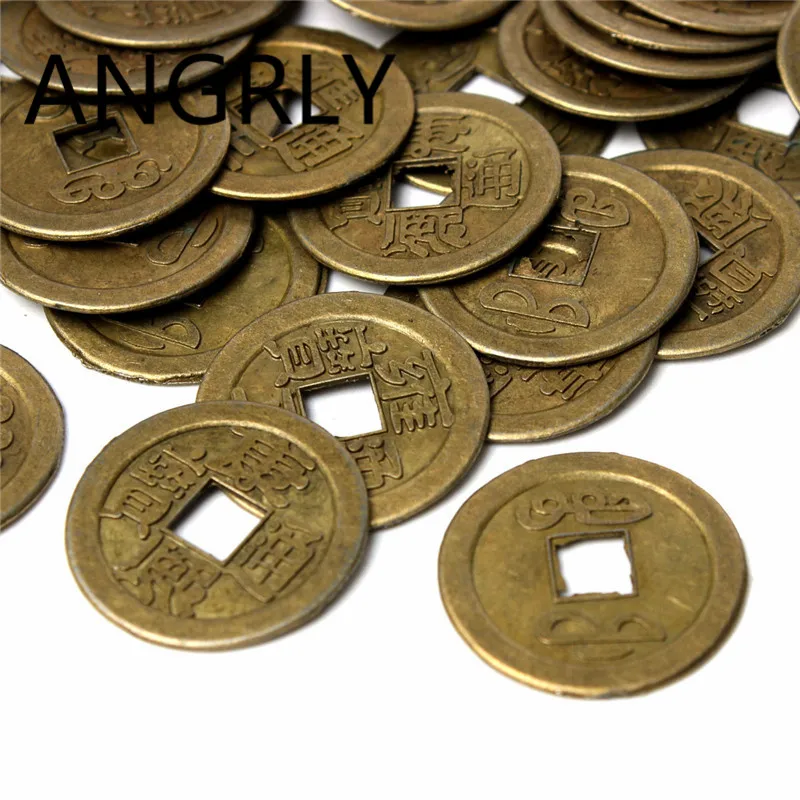 ANGRLY сплав фэн-шуй китайский дракон феникс монеты удачи древние для императоров