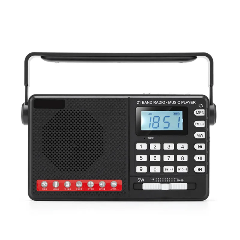 C3 портативный FM MW SW Полнодиапазонный радиоприемник USB TF карта динамик MP3-плеер