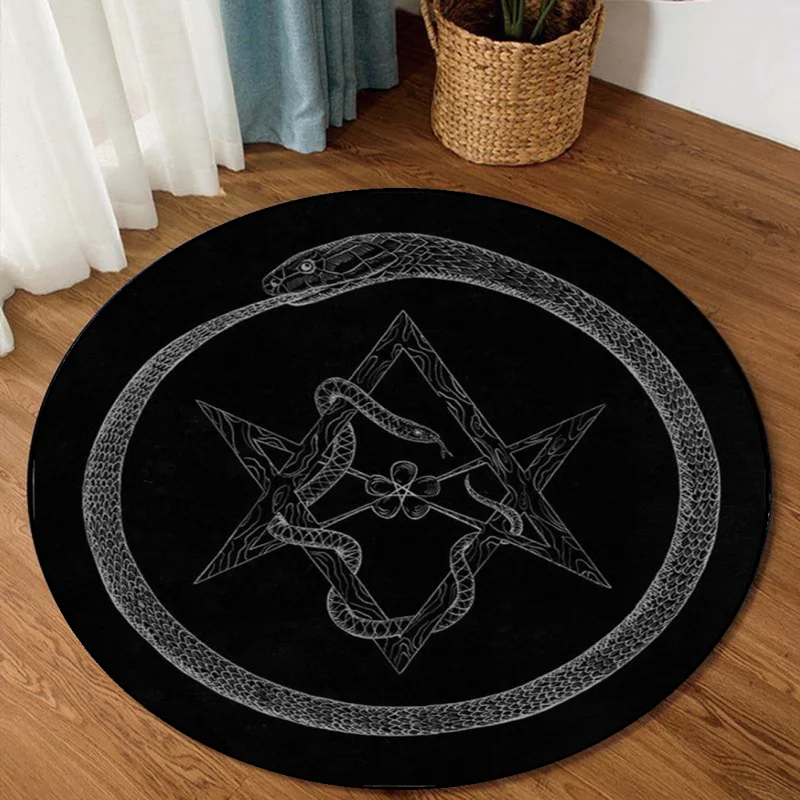 

Волшебный круглый ковер с надписями Sigil Of Baphomet подарок на новоселье, персонализированный ковер, круглый ковер сатаны, сатанический ковер, до...