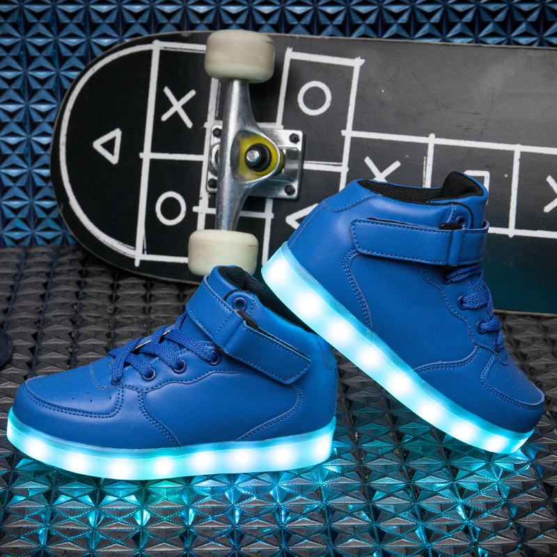 Кроссовки светодиодные для мальчиков и девочек Классическая обувь с подсветкой
