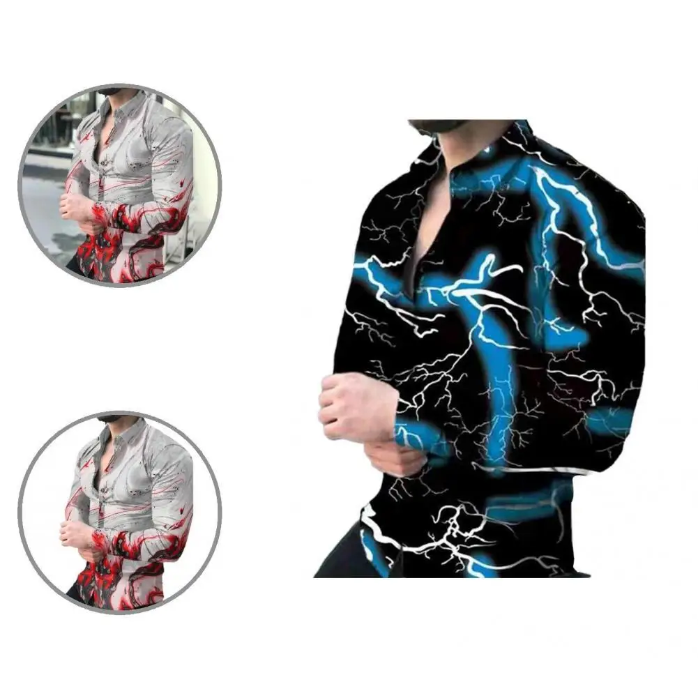 

Great Male Top Slim Eye-catching Spring Shirt Quick Dry Spring Shirt