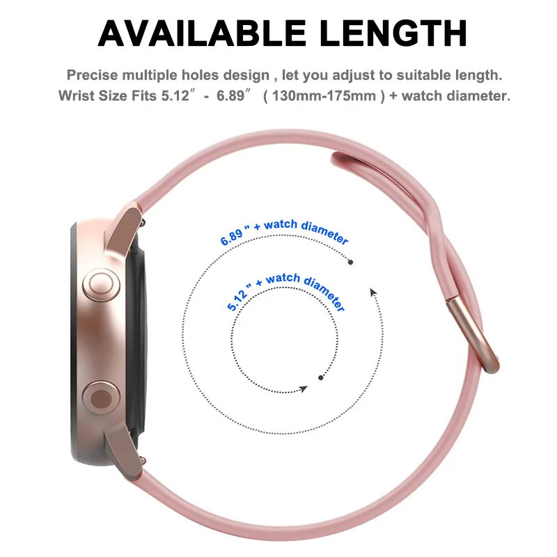 

20mm Wrist Strap for Samsung Galaxy Watch Active 2 Bracelet 22mm Watchband for Galaxy Watch 46mm Gear S3 Amazfit Bip Accessories