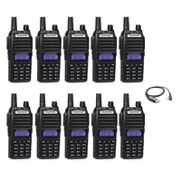 10pcs baofeng 8w uv 82 plus walkie talkie vhfuhf dual band portable cb ham station amateur police scanner radio intercome