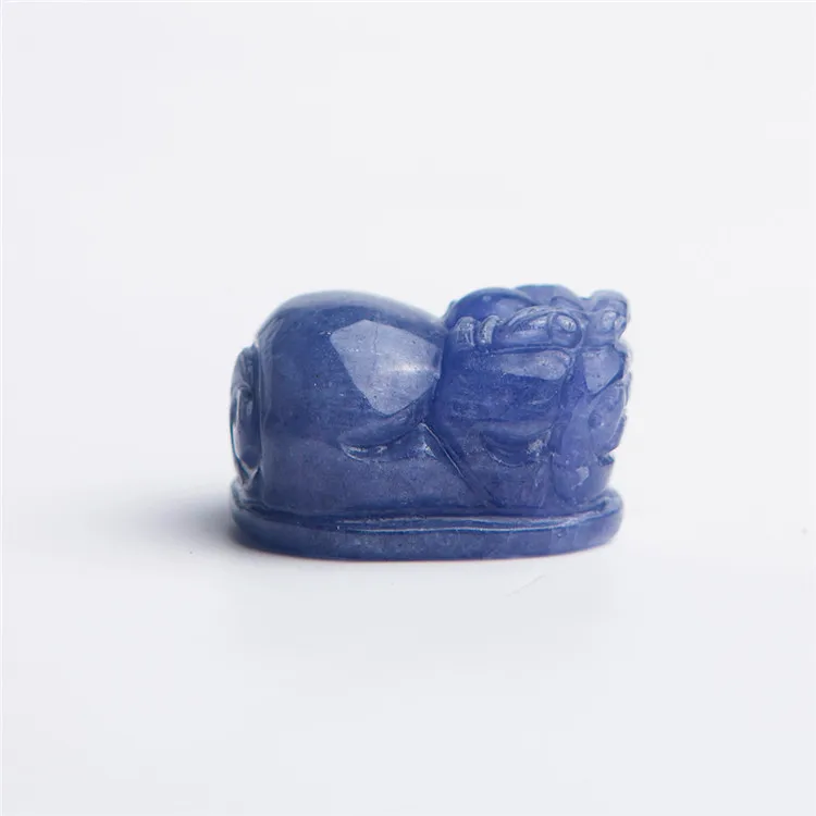 

Natural Tanzanite Blue Gemstone 22x14x12mm Pi Xiu Carved Beads Stretch Pendant Woman & Man Crystal Party AAAAA