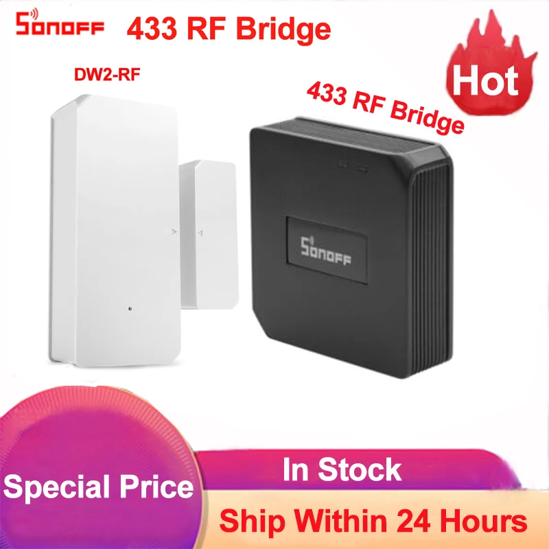 Интеллектуальный выключатель света Sonoff 433 RF Bridge DW2 Беспроводной дверных и оконных