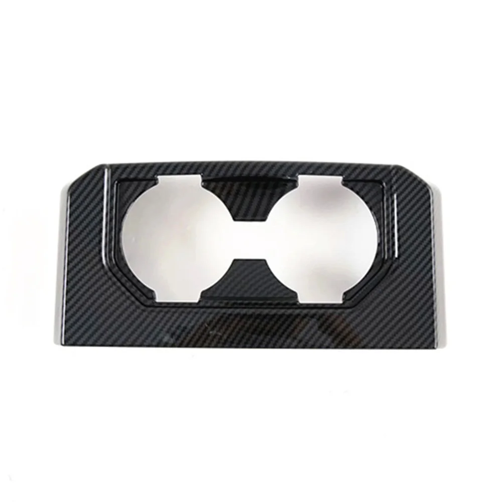 

For Ford F-150 F150 2017-20 Car Cup Holder Cover Trim Carbon Fiber Frame Organizer ABS Parts Replacement