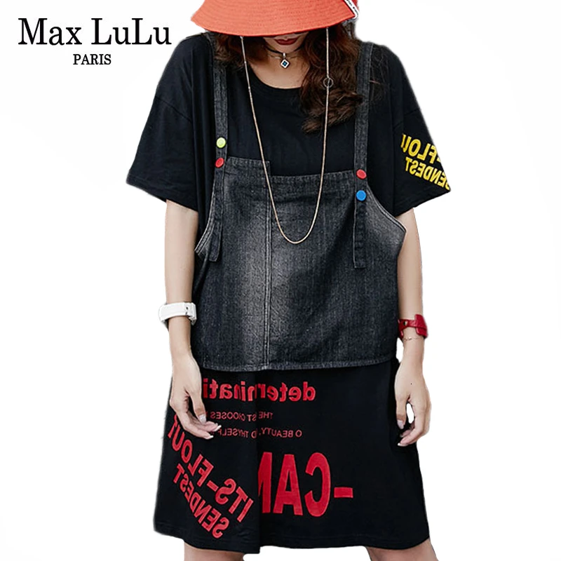 Женские джинсовые мини платья Max LuLu винтажный элегантный комплект из 2 предметов