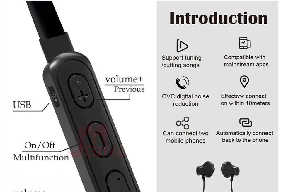 MEUYAG беспроводные Bluetooth наушники, стерео шумоподавление, Спортивная гарнитура с микрофоном, игровые наушники с Ушными крючками для iPhone