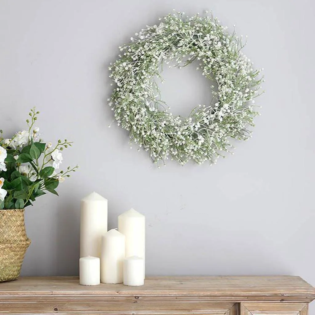 

Искусственный венок Babysbreath длиной 42 см, гирлянда для украшения свадьбы, дома, вечевечерние НКИ, «сделай сам», настенное украшение для входно...