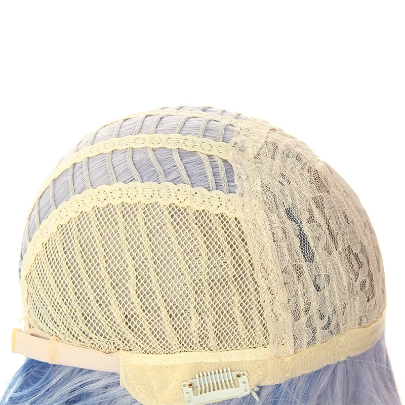 

L-email wig Gradient Blue Lolita Wigs For Women Bob wig with Bangs Short Harajuku Cosplay Wig Synthetic Hair Heat Resistant